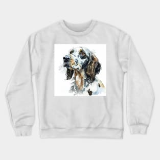 English Setter Dog Watercolor Portrait Crewneck Sweatshirt